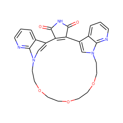 O=C1NC(=O)C2=C1c1cn(c3ncccc13)CCOCCOCCOCCn1cc2c2cccnc21 ZINC000003988016