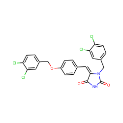 O=C1NC(=O)N(Cc2ccc(Cl)c(Cl)c2)/C1=C/c1ccc(OCc2ccc(Cl)c(Cl)c2)cc1 ZINC000473152681