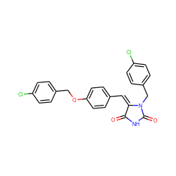 O=C1NC(=O)N(Cc2ccc(Cl)cc2)/C1=C/c1ccc(OCc2ccc(Cl)cc2)cc1 ZINC000203420721