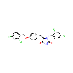 O=C1NC(=O)N(Cc2ccc(Cl)cc2Cl)/C1=C/c1ccc(OCc2ccc(Cl)cc2Cl)cc1 ZINC000473149159