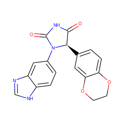 O=C1NC(=O)N(c2ccc3[nH]cnc3c2)[C@@H]1c1ccc2c(c1)OCCO2 ZINC000113894463