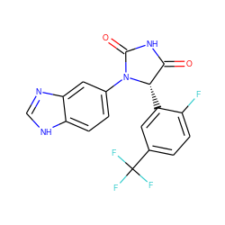 O=C1NC(=O)N(c2ccc3[nH]cnc3c2)[C@H]1c1cc(C(F)(F)F)ccc1F ZINC000113894604