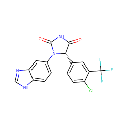 O=C1NC(=O)N(c2ccc3[nH]cnc3c2)[C@H]1c1ccc(Cl)c(C(F)(F)F)c1 ZINC000116911792