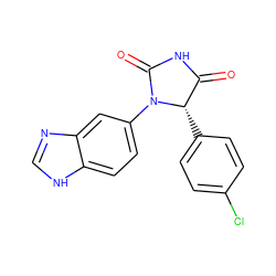 O=C1NC(=O)N(c2ccc3[nH]cnc3c2)[C@H]1c1ccc(Cl)cc1 ZINC000113894459