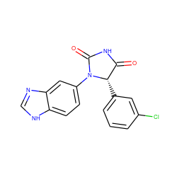 O=C1NC(=O)N(c2ccc3[nH]cnc3c2)[C@H]1c1cccc(Cl)c1 ZINC000113894516