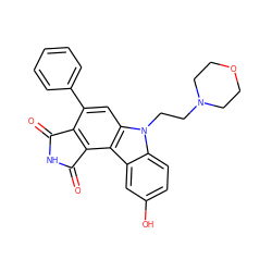 O=C1NC(=O)c2c1c(-c1ccccc1)cc1c2c2cc(O)ccc2n1CCN1CCOCC1 ZINC000040422264