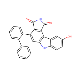 O=C1NC(=O)c2c1c(-c1ccccc1-c1ccccc1)cc1[nH]c3ccc(O)cc3c21 ZINC000034804021