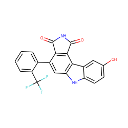 O=C1NC(=O)c2c1c(-c1ccccc1C(F)(F)F)cc1[nH]c3ccc(O)cc3c21 ZINC000034804207