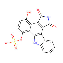 O=C1NC(=O)c2c1c1c(O)ccc(OS(=O)(=O)O)c1c1[nH]c3ccccc3c21 ZINC000028710887