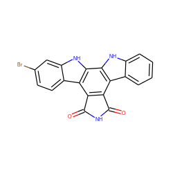 O=C1NC(=O)c2c1c1c3ccccc3[nH]c1c1[nH]c3cc(Br)ccc3c21 ZINC000003991710