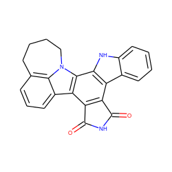 O=C1NC(=O)c2c1c1c3ccccc3[nH]c1c1c2c2cccc3c2n1CCCC3 ZINC000014945572