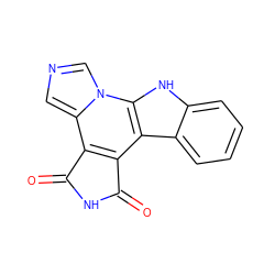 O=C1NC(=O)c2c1c1c3ccccc3[nH]c1n1cncc21 ZINC000014559870