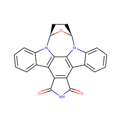 O=C1NC(=O)c2c1c1c3ccccc3n3c1c1c2c2ccccc2n1[C@H]1CC[C@@H]3O1 ZINC000018183490