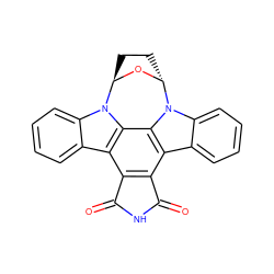 O=C1NC(=O)c2c1c1c3ccccc3n3c1c1c2c2ccccc2n1[C@H]1CC[C@H]3O1 ZINC000100373669