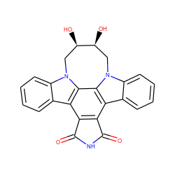 O=C1NC(=O)c2c1c1c3ccccc3n3c1c1c2c2ccccc2n1C[C@@H](O)[C@@H](O)C3 ZINC000043022640