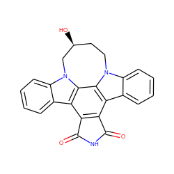 O=C1NC(=O)c2c1c1c3ccccc3n3c1c1c2c2ccccc2n1C[C@@H](O)CC3 ZINC000042989636