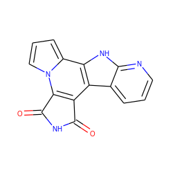 O=C1NC(=O)c2c1c1c3cccnc3[nH]c1c1cccn21 ZINC000028871018