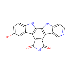 O=C1NC(=O)c2c1c1c3cnccc3[nH]c1c1[nH]c3ccc(O)cc3c21 ZINC000040430692