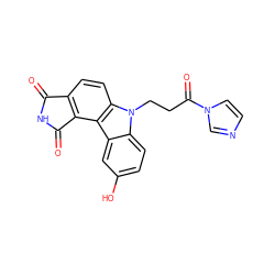 O=C1NC(=O)c2c1ccc1c2c2cc(O)ccc2n1CCC(=O)n1ccnc1 ZINC000045495946