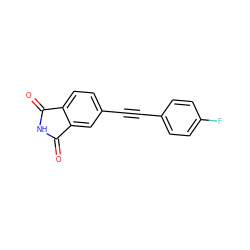 O=C1NC(=O)c2cc(C#Cc3ccc(F)cc3)ccc21 ZINC000066138250