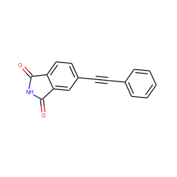 O=C1NC(=O)c2cc(C#Cc3ccccc3)ccc21 ZINC000066073743