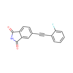 O=C1NC(=O)c2cc(C#Cc3ccccc3F)ccc21 ZINC000066138251