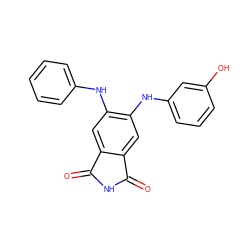 O=C1NC(=O)c2cc(Nc3cccc(O)c3)c(Nc3ccccc3)cc21 ZINC000073169906