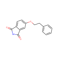 O=C1NC(=O)c2cc(OCCc3ccccc3)ccc21 ZINC000072113182