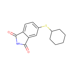 O=C1NC(=O)c2cc(SC3CCCCC3)ccc21 ZINC000095580608