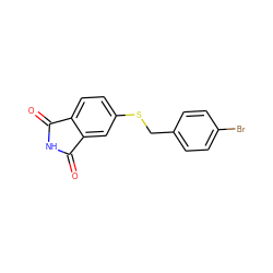 O=C1NC(=O)c2cc(SCc3ccc(Br)cc3)ccc21 ZINC000095575621