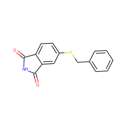 O=C1NC(=O)c2cc(SCc3ccccc3)ccc21 ZINC000095577297