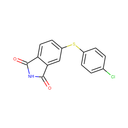 O=C1NC(=O)c2cc(Sc3ccc(Cl)cc3)ccc21 ZINC000095574353