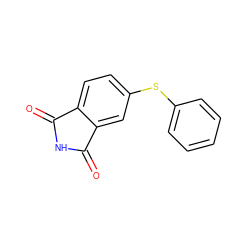 O=C1NC(=O)c2cc(Sc3ccccc3)ccc21 ZINC000095579045