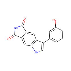 O=C1NC(=O)c2cc3c(-c4cccc(O)c4)c[nH]c3cc21 ZINC000073168107