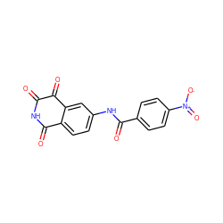 O=C1NC(=O)c2ccc(NC(=O)c3ccc([N+](=O)[O-])cc3)cc2C1=O ZINC000013683167