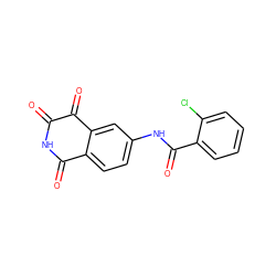 O=C1NC(=O)c2ccc(NC(=O)c3ccccc3Cl)cc2C1=O ZINC000013683170