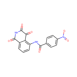 O=C1NC(=O)c2cccc(NC(=O)c3ccc([N+](=O)[O-])cc3)c2C1=O ZINC000013683151