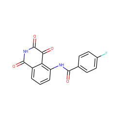 O=C1NC(=O)c2cccc(NC(=O)c3ccc(F)cc3)c2C1=O ZINC000013683199