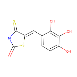 O=C1NC(=S)/C(=C/c2ccc(O)c(O)c2O)S1 ZINC000095552985