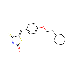 O=C1NC(=S)/C(=C/c2ccc(OCCC3CCCCC3)cc2)S1 ZINC000115794415