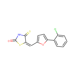 O=C1NC(=S)/C(=C\c2ccc(-c3ccccc3Cl)o2)S1 ZINC000001788239