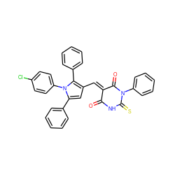 O=C1NC(=S)N(c2ccccc2)C(=O)/C1=C/c1cc(-c2ccccc2)n(-c2ccc(Cl)cc2)c1-c1ccccc1 ZINC000006474188