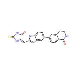 O=C1NC(=S)N/C1=C/c1cc2cc(-c3ccc4c(c3)CCNC4=O)ccc2[nH]1 ZINC000103237690