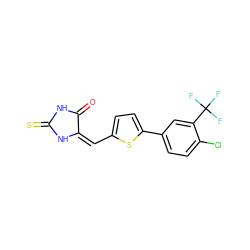 O=C1NC(=S)N/C1=C/c1ccc(-c2ccc(Cl)c(C(F)(F)F)c2)s1 ZINC000103224325