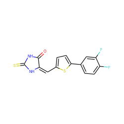 O=C1NC(=S)N/C1=C/c1ccc(-c2ccc(F)c(F)c2)s1 ZINC000103224315