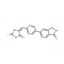 O=C1NC(=S)N/C1=C/c1ccc(-c2ccc3c(c2)CNC3=O)cn1 ZINC000103234948