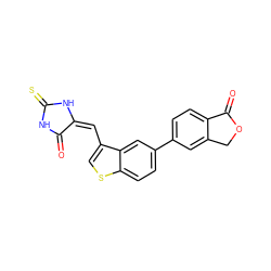 O=C1NC(=S)N/C1=C/c1csc2ccc(-c3ccc4c(c3)COC4=O)cc12 ZINC000101464015