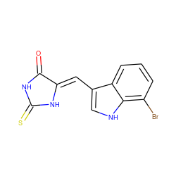 O=C1NC(=S)N/C1=C\c1c[nH]c2c(Br)cccc12 ZINC000101514083