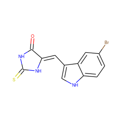 O=C1NC(=S)N/C1=C\c1c[nH]c2ccc(Br)cc12 ZINC000101514102