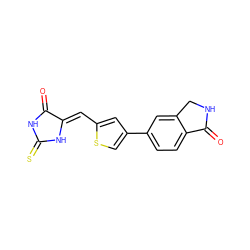 O=C1NC(=S)N/C1=C\c1cc(-c2ccc3c(c2)CNC3=O)cs1 ZINC000103234939